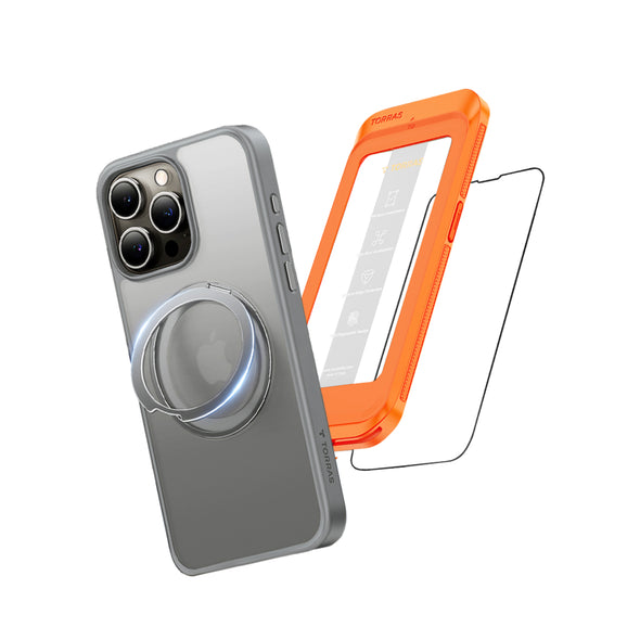 UPRO Ostand Pro MagSafe支架防摔手機殼 iPhone 15系列  霧面鈦灰加購保護貼